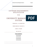University Management System: Software Requirements Specification