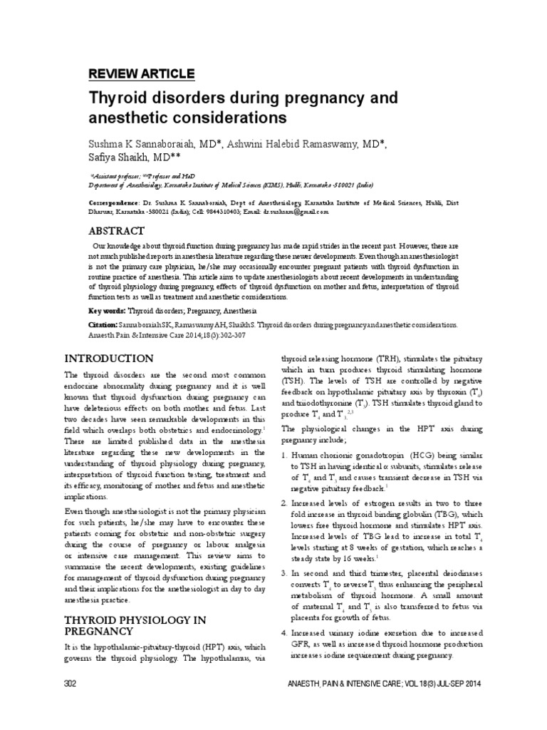 Thyroid Disorders During Pregnancy And A Pdf Pdf Hyperthyroidism