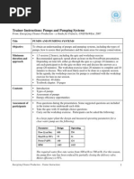 Trainer Instructions - Pumps and Pumping Systems
