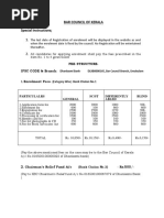 Bar Council of Kerala Special Instructions : Fee Structure IFSC CODE & Branch Enrolment Fees Bank Chalan No.1