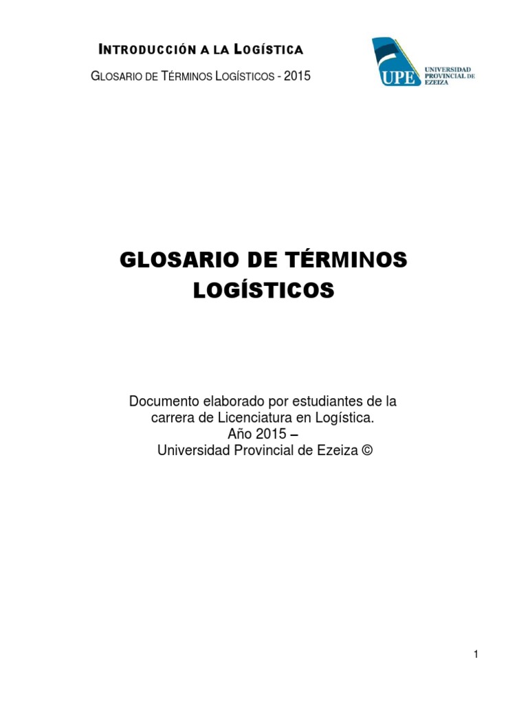 Glosario Términos Logísticos | PDF | Logística | aduana