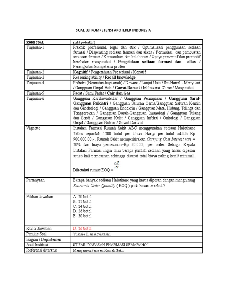 25++ Contoh soal ukom farmasi info