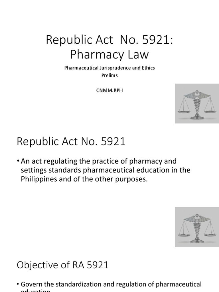 Philippine Pharmacy Law Overview | PDF | Pharmacy | Pharmacist