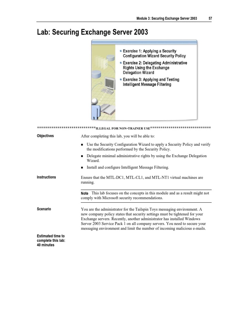 Laboratorio de Exchange Lab 3 4 | PDF | Active Directory | Email Spam