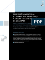 transParÊncia Editorial: A crediBilidadeJornalística À Luz Dos Sistemas de Gestão Daqualidade