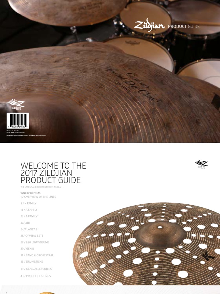 2017 Zildjian Product Guide PDF | PDF | Drum Kit | Leisure
