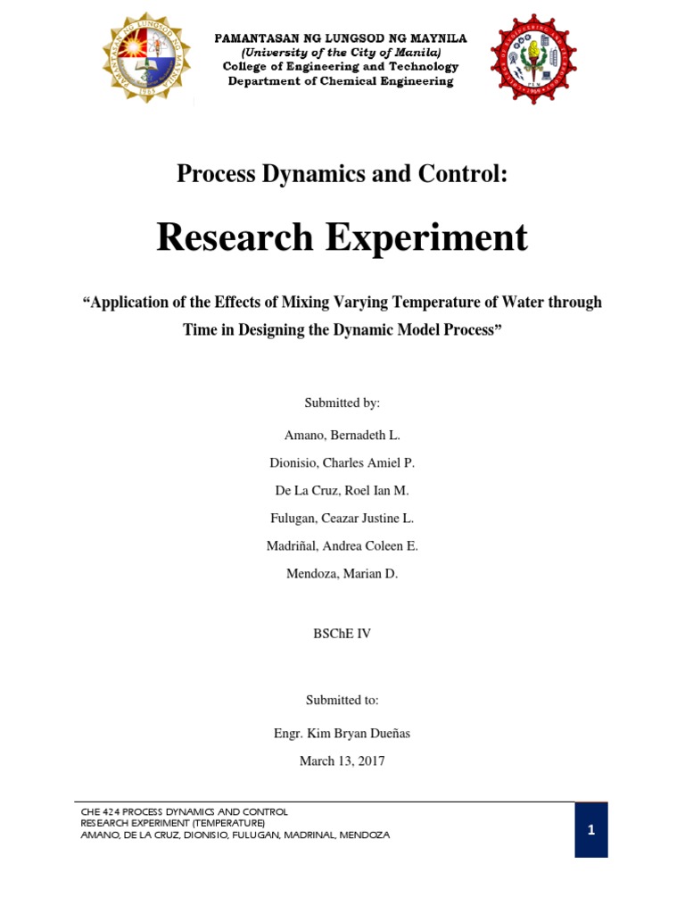 PDC Experiment PDF Process Control Chemical Engineering