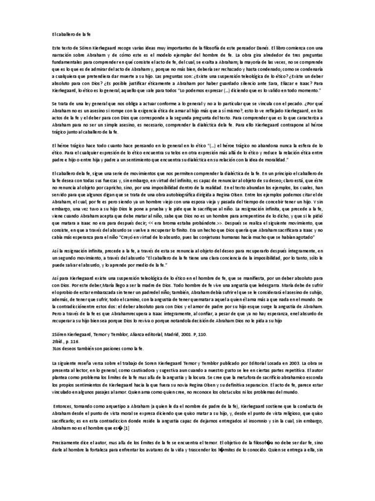Temor y Temblor PDF Søren Kierkegaard Fe