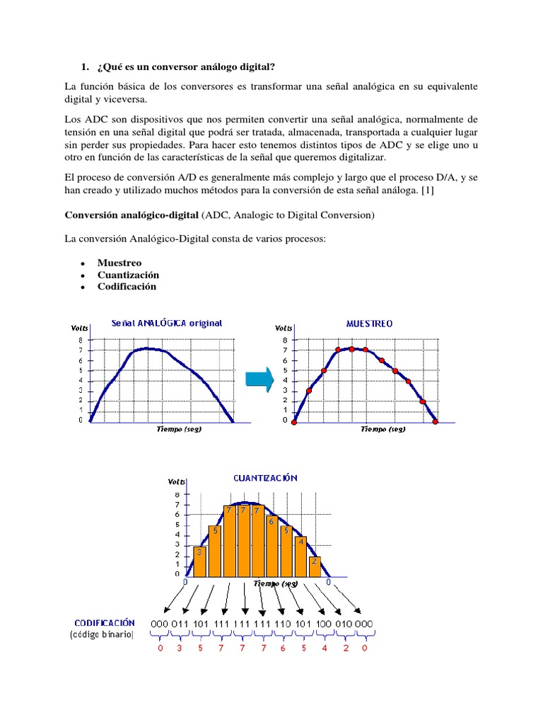 Conversor Análogo Digital Pdf Conversor Analógico A Digital Señal