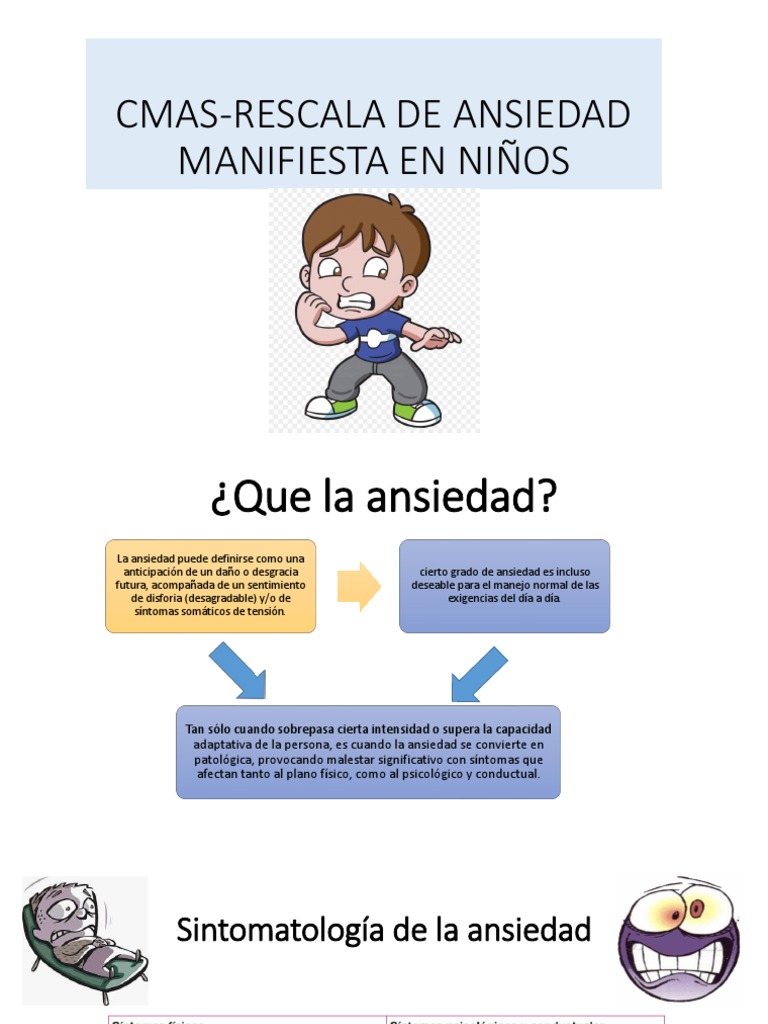 Cmas-rescala de Ansiedad Manifiesta en Niños | Ansiedad | Psicología ...