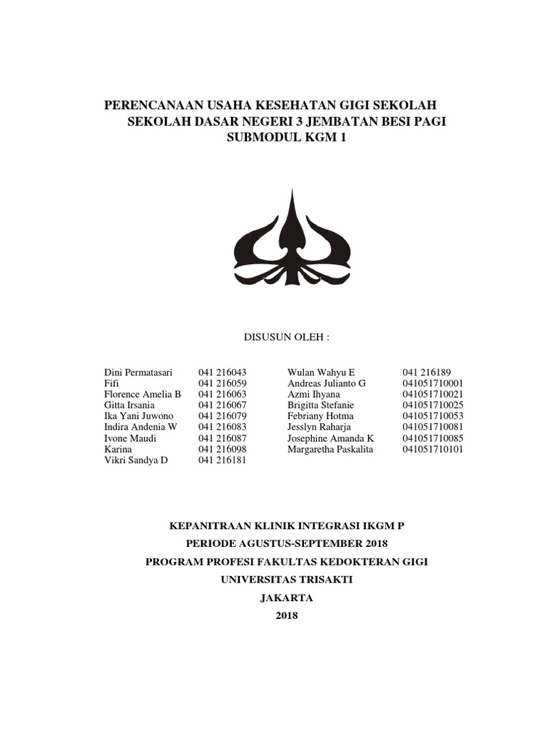 Perencanaan Usaha Kesehatan Gigi Sekolah Pdf