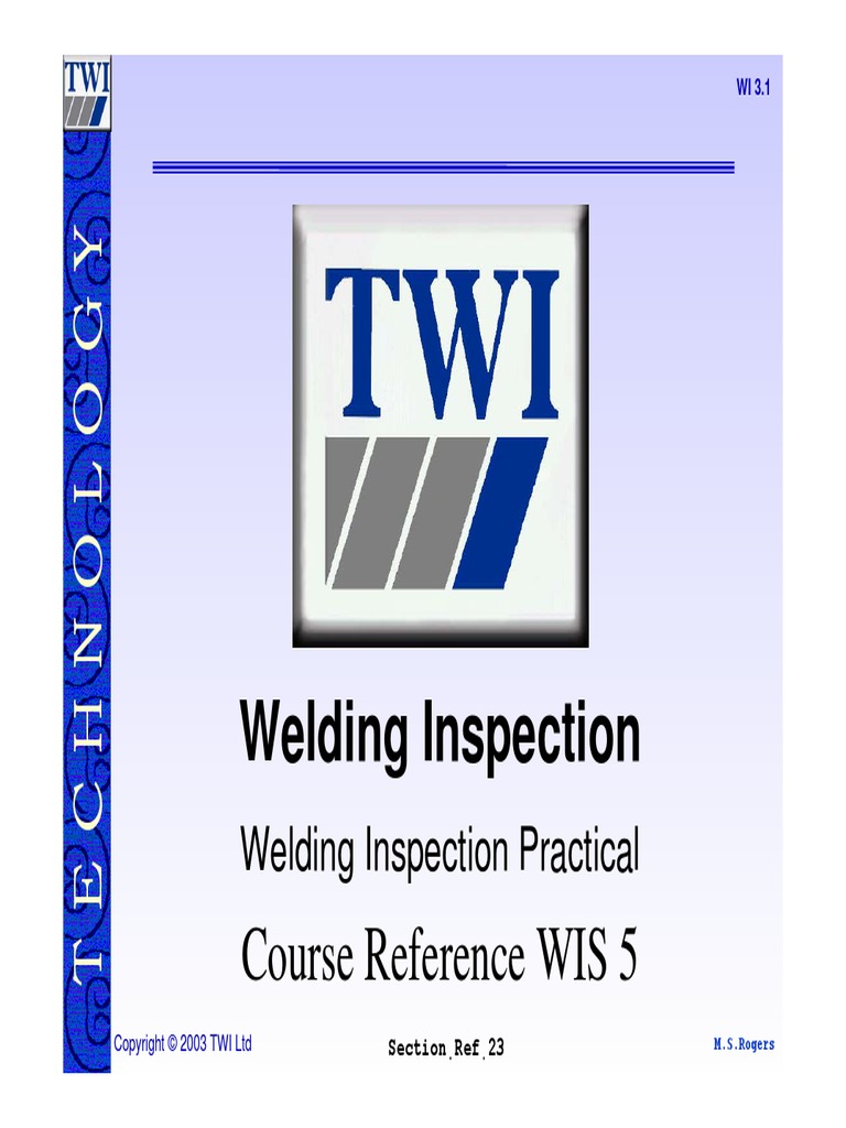 Welding Inspection: Course Reference WIS 5 | PDF | Welding | Construction