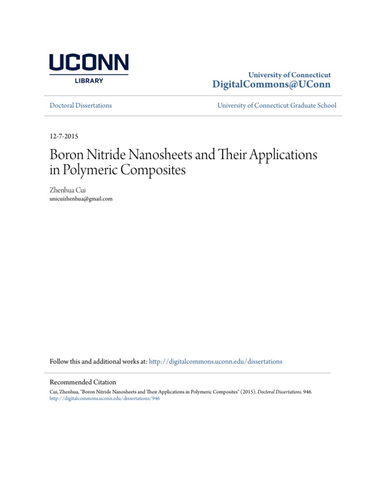 Boron Nitride Nanosheets and Their Applications in Polymeric Comp PDF ...