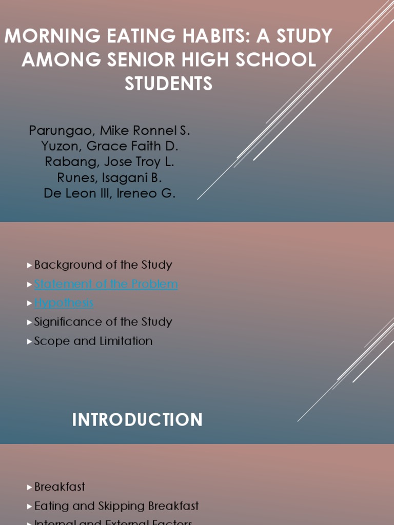 Impact of Morning Eating on Grades | PDF | Research Design | Sampling ...