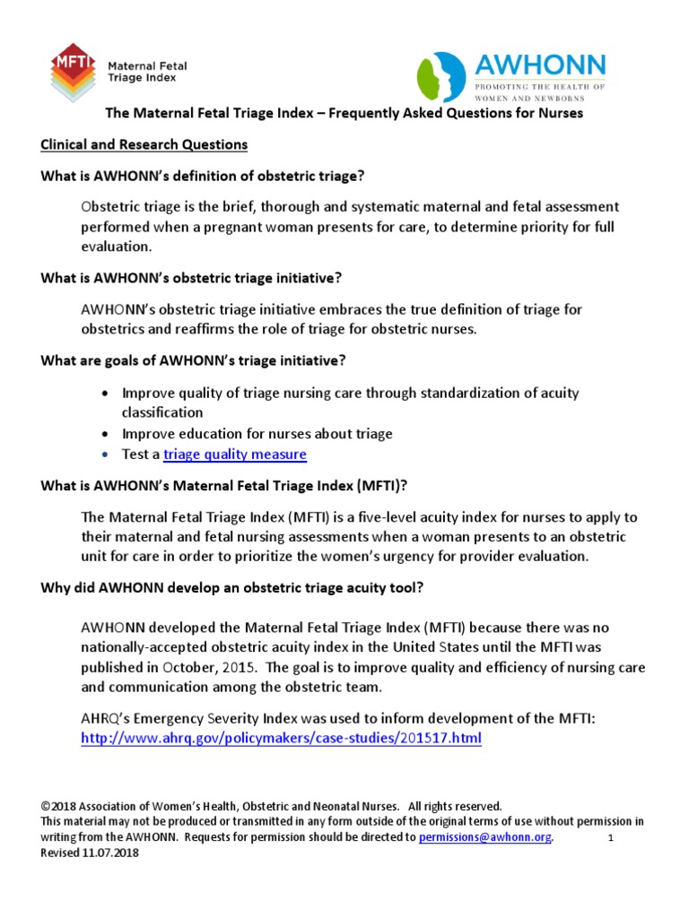MFTI Nurse FAQ Revised 11-07 | Nursing | Hospital