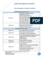 ISO 22000 Food Safety Management System Contents