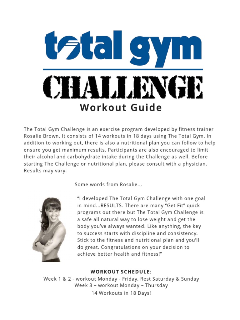 Total Gym 14-Day Challenge Guide | PDF | Personal Trainer | Physical ...