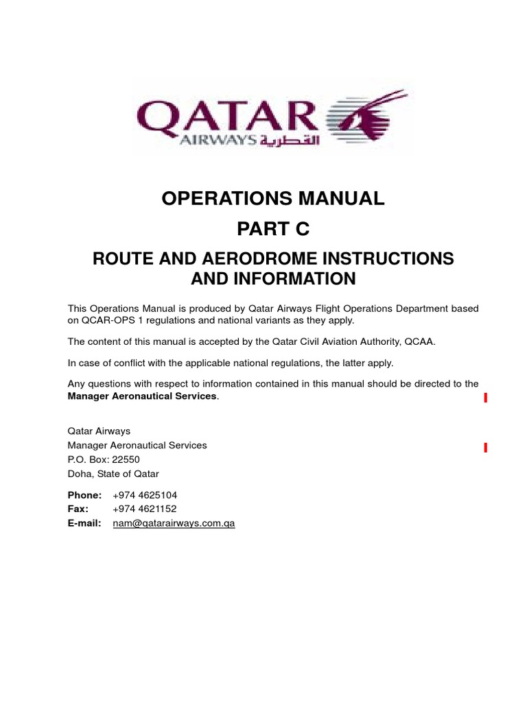Qatar Airways Operations Manual Part C | PDF | Hertz | Instrument ...
