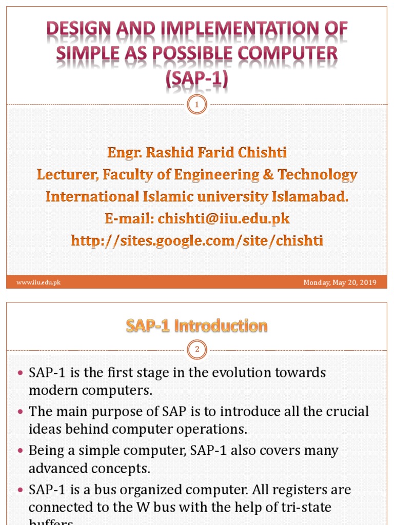 SAP-1 Computer Block Diagram Overview | PDF | Random Access Memory ...