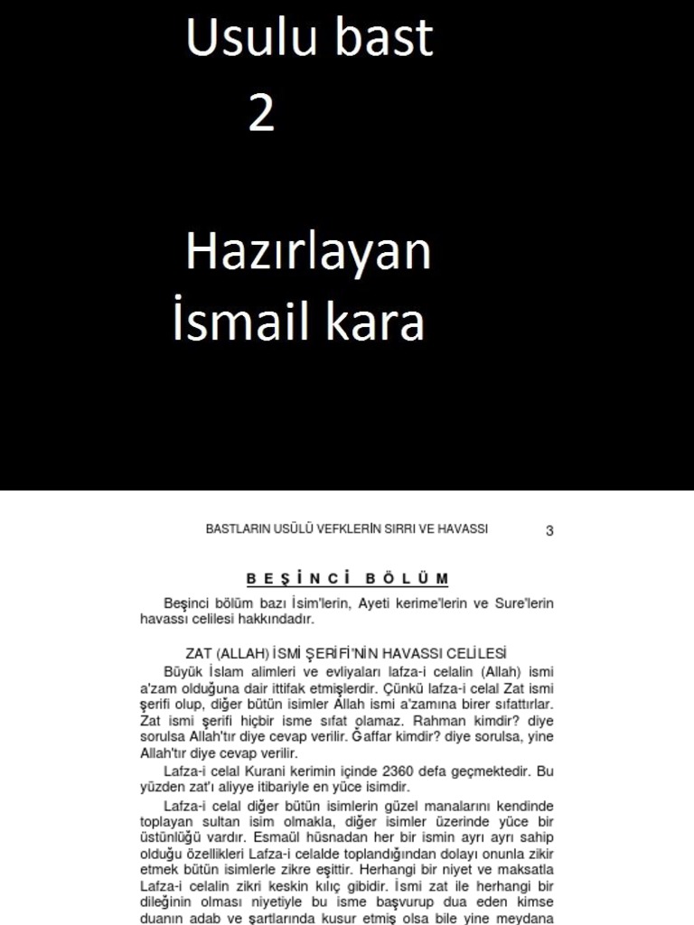 Usulul Bast Fi Sirril Evfak Vel Havas 2 - İsmail Kara | PDF