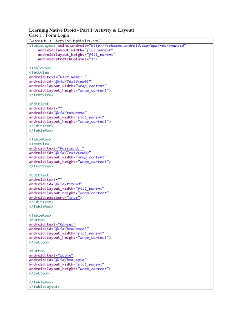 Android Login UI Tutorial | PDF | Android (Operating System) | Mobile ...