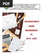 Holiday Homework Class XI Accountancy PDF