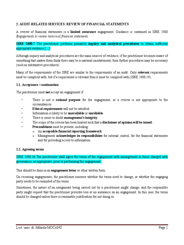 Lectures 2-4 v270319 Sent | PDF | Auditor's Report | Audit