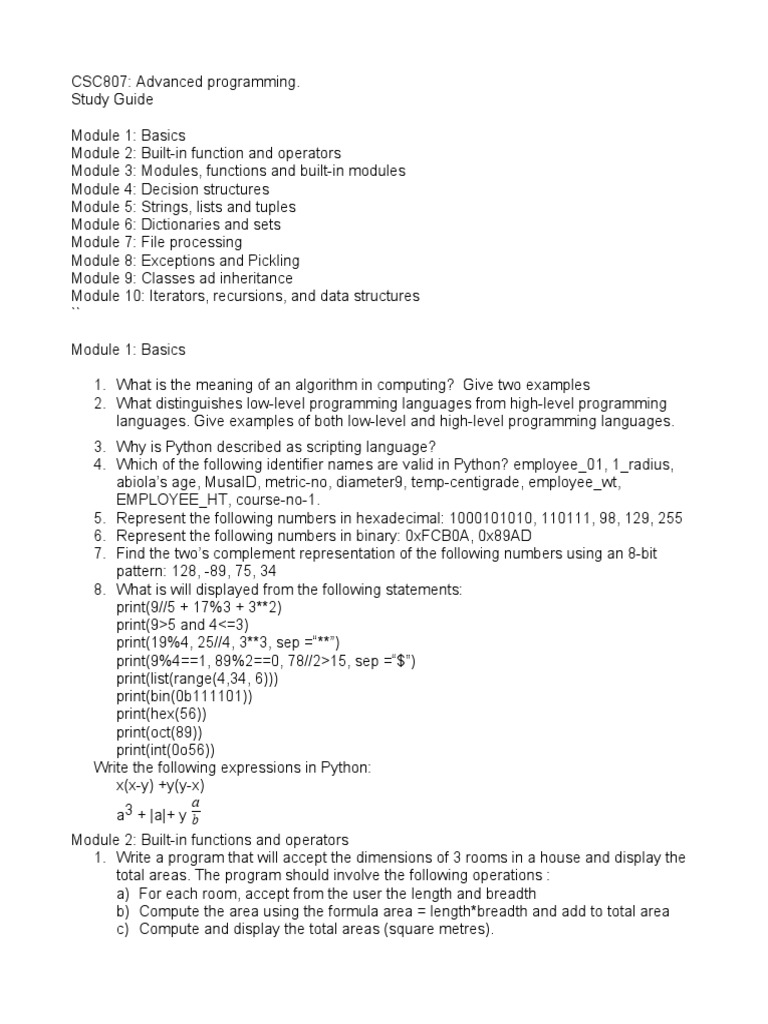 My Course Outline PDF | PDF | Parameter (Computer Programming ...