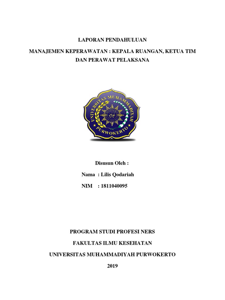 Laporan Pendahuluan Manajemen Keperawatan Kepala Ruangan