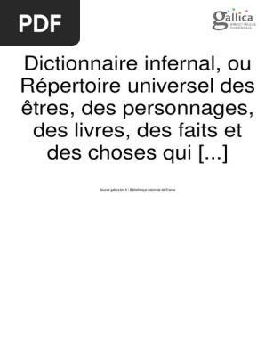 Dictionnaire Infernal 1844 Pdf Sorcellerie Corps Esprit Et Ame
