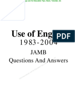 JAMB USE OF ENGLISH Past Questions PDF