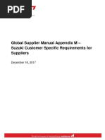 Global Supplier Manual Appendix M - Suzuki Customer Specific Requirements For Suppliers