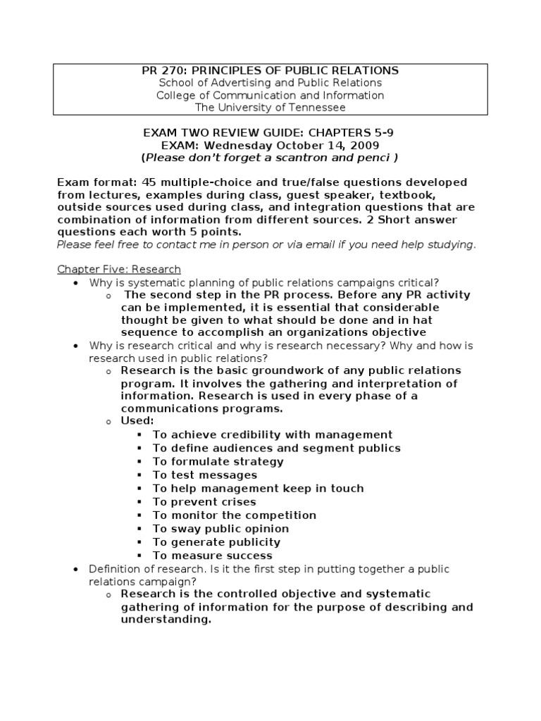 PR Exam Review: Research & Planning | PDF | Survey Methodology | Persuasion
