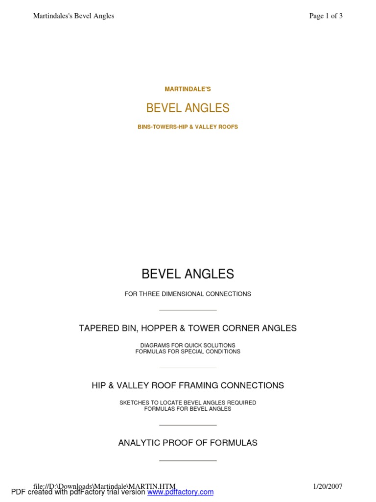 Bend Angle in Hopper PDF | PDF | Slope | Roof