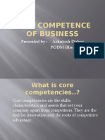 Core Competence of Business: Presented By: Ashutosh Dubey PGDM (Iind) Year