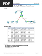 2.2.2.4 Packet Tracer - Configuring IPv4 Static and Default Routes Instructions