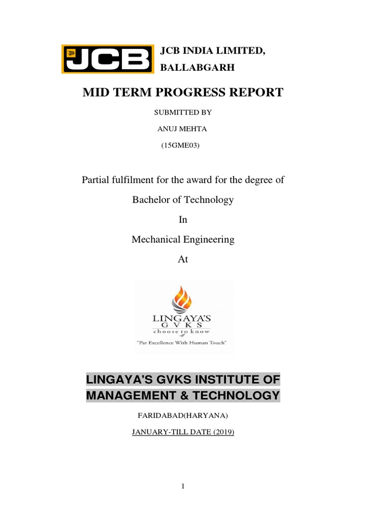 JCB Report PDF | PDF | Loader (Equipment) | Construction Equipment