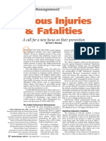 Serious Injuries & Fatalities: Safety Management