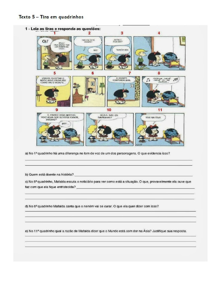 Aula 6º Ano História em Quadrinhos e Charge | PDF