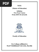 M.Ed. (Master of Education) Syllabus Two Year Course From 2015-16 Onwards