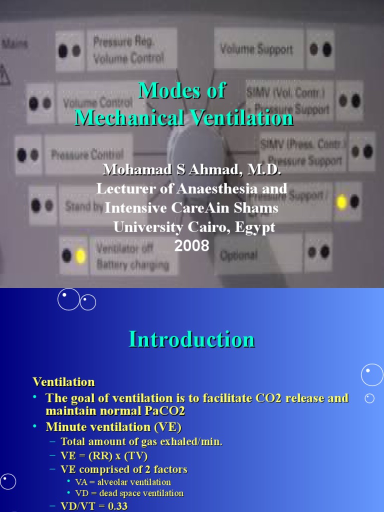 Modes of Mechanical Ventilation | PDF | Medical Treatments | Physiology
