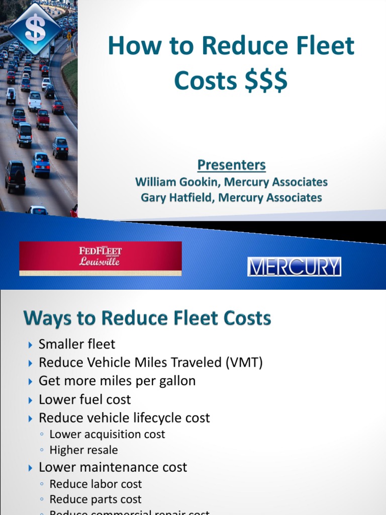 How To Reduce Fleet Costs Final | PDF | Fuel Economy In Automobiles ...