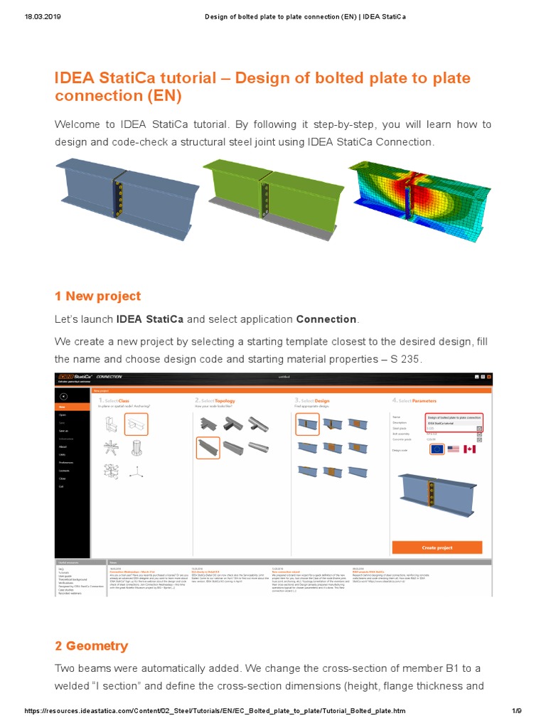 Bolted Plate Connection Design Guide | PDF | Structural Steel ...