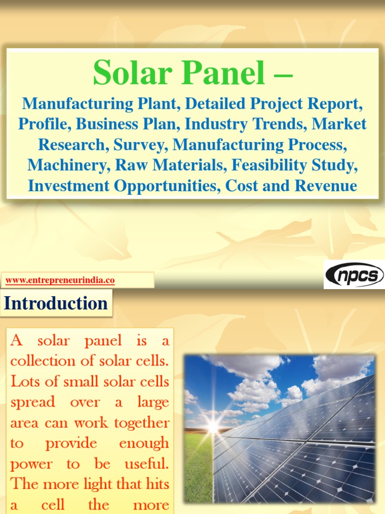 Solar Panel Manufacturing Project Report | PDF | Solar Panel ...