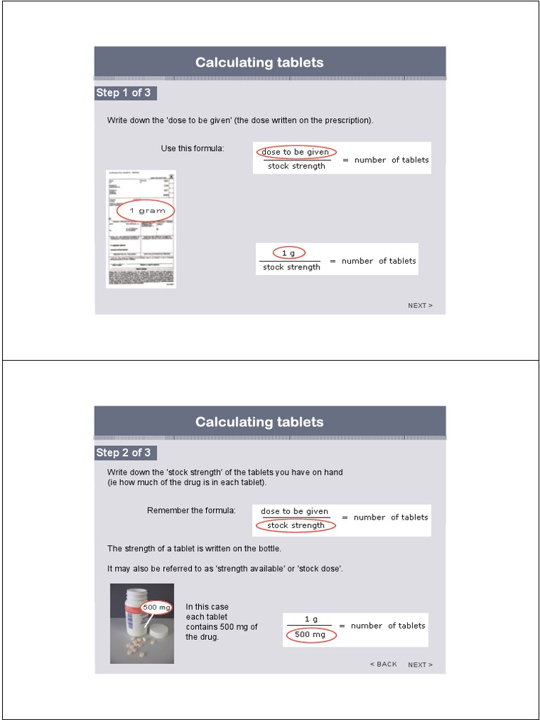 Tablet Dosage Calculation Guide | PDF