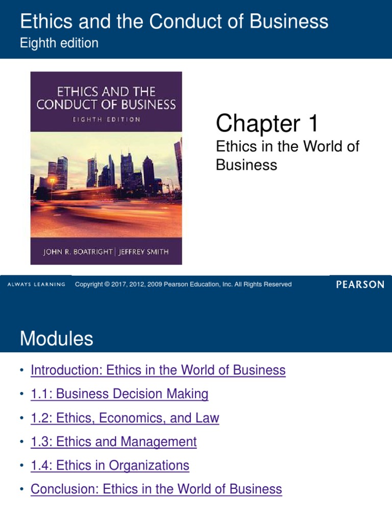 Boatright - PPT - Chapter - 01 - Ethics in The World of Business | PDF ...
