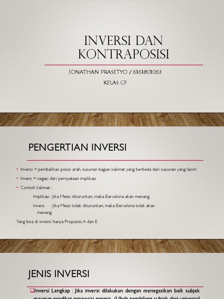 Inversi & Kontraposisi Logika | PDF
