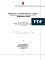 Integrating The Accounting Ethics of Bachelor of Science in Accountancy Curriculum in State Universities in Manila