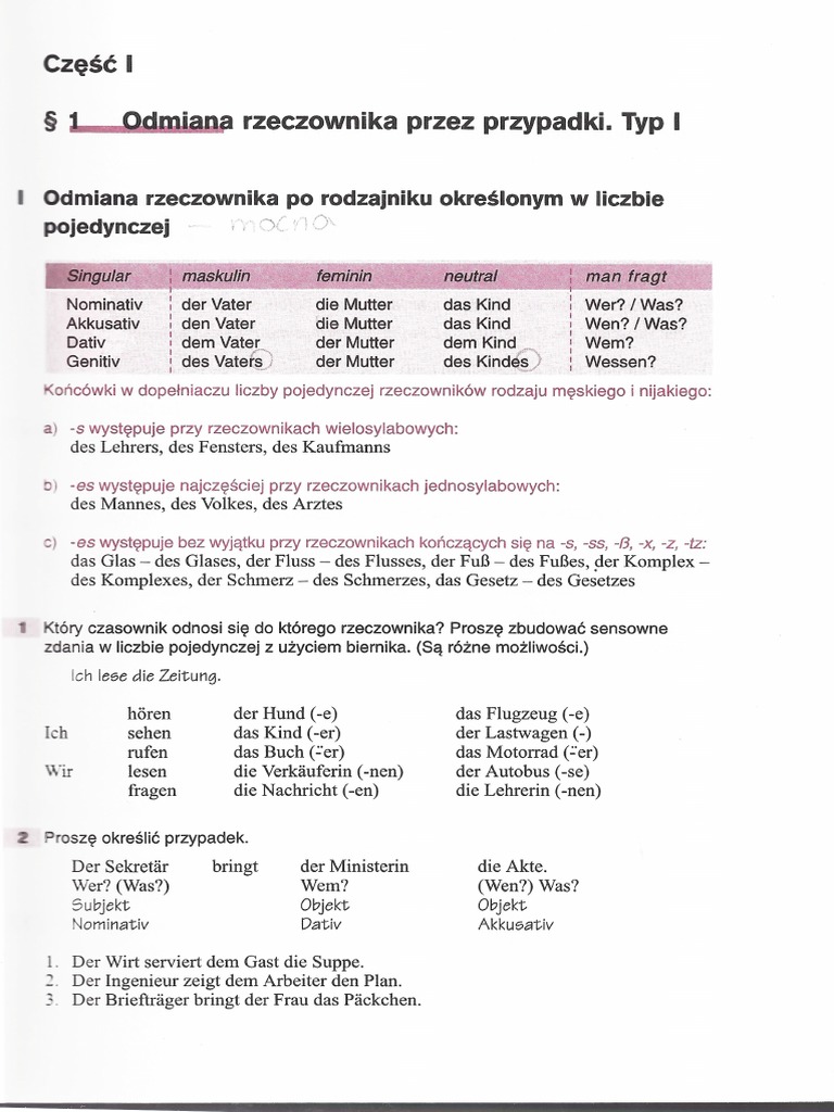 Odmiana Rzeczownika Przez Przypadki ćwiczenia Klasa 4 Pdf Odmiana Rzeczownika Przez Przypadki - Dreyer - Schmitt | PDF