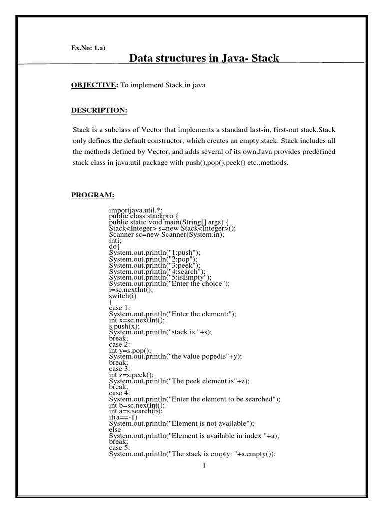 Java Data Structures: Stack, List, Set, Map | PDF | Map Reduce | Apache ...